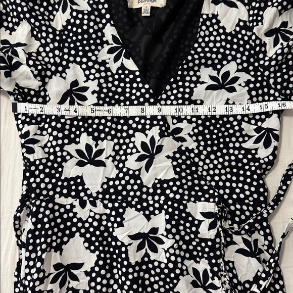 NEW Anthropologie Porridge Amity Wrap Dress Black and White - Picture 10 of 10